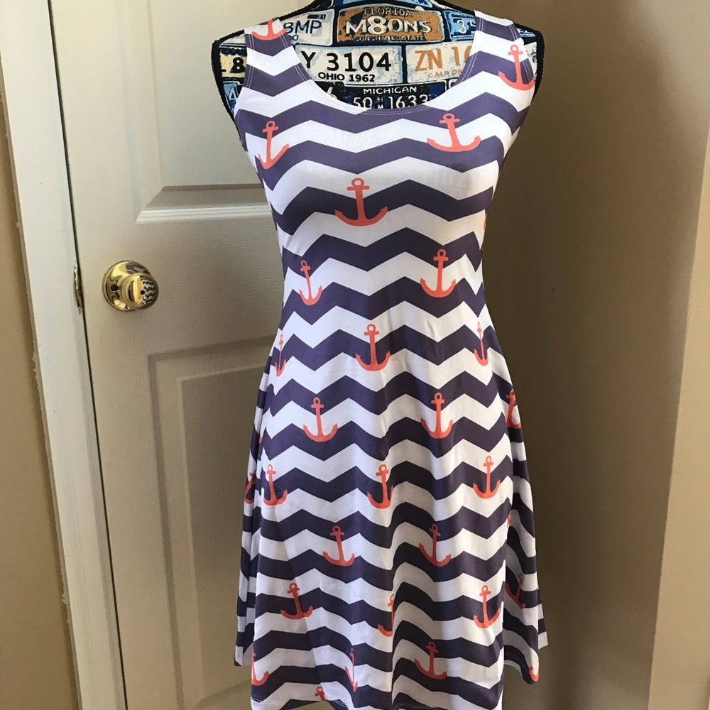 Purple Chevron Anchor Dress